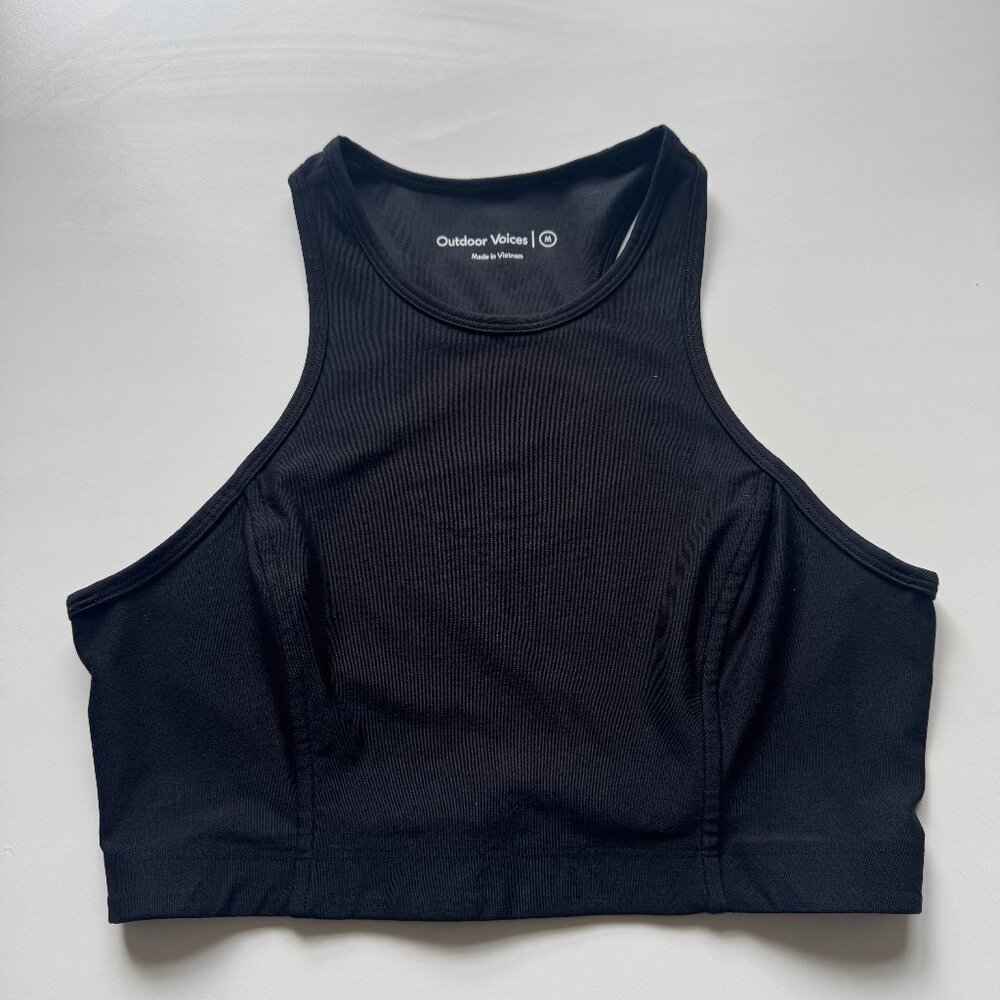 Outdoor Voices Athena Crop Top in Black